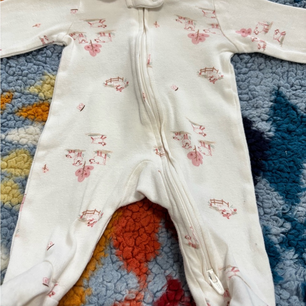 Adorable Pink Sheep Print Kids One Piece